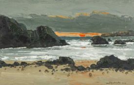 ‡ WILF ROBERTS (Welsh 1941-2016) oil on panel - entitled verso 'Porth Dafarch', signed and dated