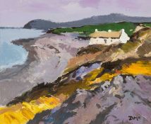 ‡ DONALD MCINTYRE (1923-2009) acrylic - entitled verso 'Cottage by the Sea' on Attic Gallery