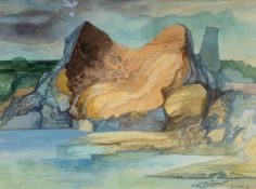 ‡ BERT ISAAC (Welsh 1923-2006) watercolour - entitled verso, 'Quarry' signed and dated 1993, 54 x