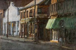 ‡ MARK SAMUEL (b.1956) oil on panel - entitled verso, 'In the City' on Martin Tinney Gallery