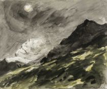 ‡ SIR KYFFIN WILLIAMS RA (Welsh 1918-2006) watercolour and pencil - entitled verso 'Snow and
