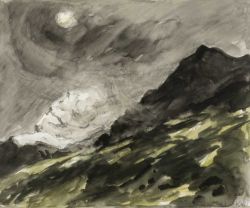 ‡ SIR KYFFIN WILLIAMS RA (Welsh 1918-2006) watercolour and pencil - entitled verso 'Snow and