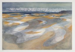 ‡ JOHN ELWYN (Welsh 1916-1997) limited edition (196/300) lithograph - Laugharne Estuary from Dylan