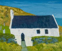 ‡ GWILYM PRICHARD (Welsh 1931-2015) oil on canvas - entitled verso, 'Eglwys Mwnt' on Martin Tinney