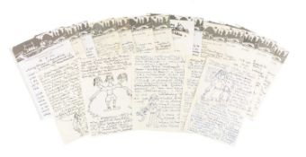 SIR KYFFIN WILLIAMS RA (Welsh 1918-2006) archive of eighteen handwritten letters, some with doodles,