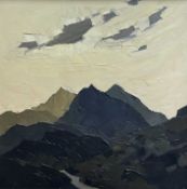 SIR KYFFIN WILLIAMS RA (Welsh, 1918-2006) oil on canvas - Snowdonia Pass, signed with initials lower