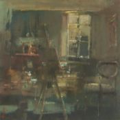 ‡ ANDREW DOUGLAS FORBES (Welsh Contemporary) oil on paper - entitled verso, 'Streetlight Bathing the