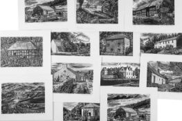‡ PETER REDDICK (1924-2010) wood engravings (set of thirteen) - images of restored and relocated