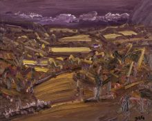 ‡ DAVID LLOYD GRIFFITH (Welsh b.1956) oil on panel - entitled verso, 'Autumn, Llysfaen', signed with