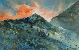 ‡ MALCOLM EDWARDS (Welsh b.1934) watercolour - entitled verso, 'Ted's Snowdonia View', signed, 14.