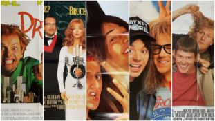 FIVE MODERN COMEDY CINEMA POSTERS Drop Dead Fred (1991), Death Becomes Her (1992), Bill & Ted's