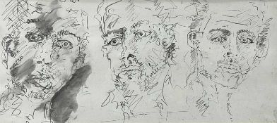 NEALE HOWELLS (b.1965) pencil on paper - entitled verso, 'Portraits', signed and dated verso 1996,