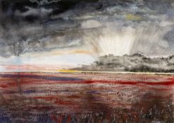 ‡ GARETH LLOYD-HUGHES (b.1952) watercolour - coastal scene possibly Cardiganshire, signed, 52 x