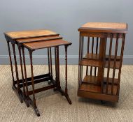 NEST OF THREE MAHOGANY CROSSBANDED OCCASIONAL TABLES, 73 x 52 x 38cms (w) (tallest) together with