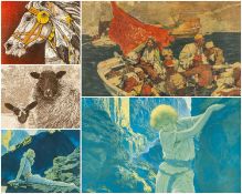 DAVID BEATTIE (Welsh, b. 1955) etchings or aquatint - Two of Aubreys (40/100), Indian Stander (21/