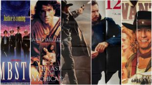 FIVE MODERN WESTERN MOVIE POSTERS Tombstone (1993), The Last of the Mohicans (1992), Wyatt Earp (