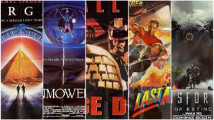FIVE MODERN ACTION MOVIE POSTERS Stargate (1994), The Lawnmower Man (1992), Judge Dredd (1995), Last