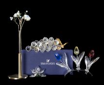 GROUP OF SWAROVSKI CRYSTAL 'FLORA' MODELS including, Garden Tales: decorative small vase, 5557808,