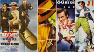 FIVE MODERN COMEDY POSTERS Hot Shots (1991), The Naked Gun (1988), The Mask (1994), Ace Ventura