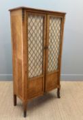 LOUIS XV STYLE WALNUT, KINGWOOD & ORMOLU MOUNTED CABINET, lattice grille doors with pleated silk,