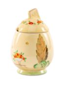 ‡ CLARICE CLIFF 'NAPOLI' PRESERVE JAR, daffodil shape, 12.5cms (h) Provenance; private collection
