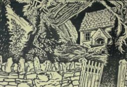 EDGAR HOLLOWAY linocut - untitled, Capel-y-Ffin, signed, 19 x 27cms Provenance: no droite de