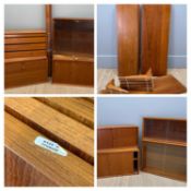 MCM POUL CADOVIUS 'SYSTEM CADO' TEAK MODULAR SHELVING c.1960 comprising, three-drawer chest,
