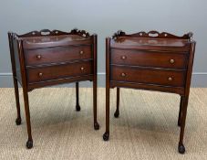 PAIR OF 'AND SO TO BED' MAHOGANY GEORGIAN STYLE TRAY TOP BEDSIDE CABINETS, 76 (h) x 55 (w) x
