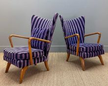PAIR OF MCM ARMCHAIRS ATTRIBUTED TO HOWARD KEITH, 90 (h) x 64cms (w) Provenance: consigned via