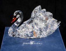 RARE SWAROVSKI CRYSTAL 'GRACEFUL SWAN', model 1141713 by Dominic Schöpf, 18 x 9.5cm Provenance:
