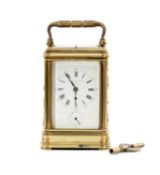 CHARLES FRODSHAM & CO BRASS REPEATER CARRIAGE CLOCK, dial and movement back plate signed and