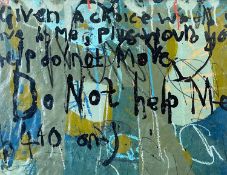NEALE HOWELLS (b.1965) mixed media paper - entitled, 'Do Not Help', signed and dated verso 2021,