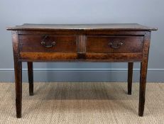 18TH C. WELSH JOINED ELM SIDE TABLE, possibly Cardiganshire/Carmarthenshire, triple-plank top,