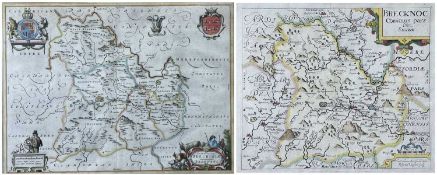 TWO ANTIQUARIAN BRECONSHIRE MAPS, comprising Blaeu (Johannes), Comitatus Brechiniae / Breknoke, hand