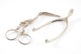 PAIR VICTORIAN SILVER NOVELTY STORK RIBBON THREADERS/PULLERS, Rosenthal, Jacob & Co, London 1886,