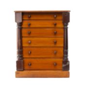 VICTORIAN STAINED PINE COLLECTOR'S TABLE CABINET, formed as a chest of drawers, 45 (h) x 37 (w) x