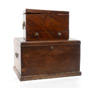 EARLY VICTORIAN MAHOGANY BOX, with Bramah patent lock (no key), 31 (h) x 52 (w) x 36cms (d); late