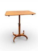 MAHOGANY ADJUSTABLE TABLE IN THE MANNER OF GILLOWS, c. 1830, rectangular top rising on a square