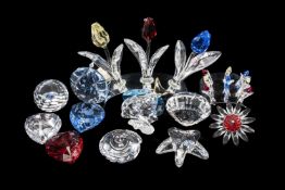 VARIOUS SWAROVSKI FLOWERS, HEARTS, SEA CREATURES ETC. (13) Provenance: private collection