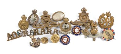 ASSORTMENT OF MILITARY CAP BADGES & OTHER MIXED BADGES Provenance: private collection Denbighshire