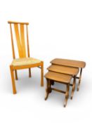 NEST OF ERCOL MEDIUM ELM OCCASIONAL TABLES, largest 42 (h) x 57 (w) x 36cms (d); and an Ercol slat