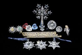SWAROVSKI CRYSTAL CHRISTMAS ORNAMENTS, including angel, and other Swarovski crystal ornaments