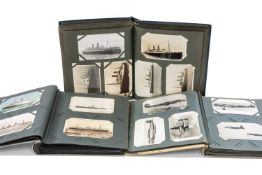COLLECTION OF PICTURE POSTCARDS, including shipping and aviation from wartime (3 albums) Provenance: