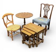 ASSORTED FURNITURE, including an oak nest of three tables, 48 (h) x 55 (w) x 35cms (d) the
