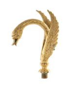 MODERN GILT BRASS SWAN FORM WATERSPOUT, 38 (h) x 26cms (d) Provenance: private collection