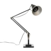 ORIGINAL HERBERT TERRY MODEL 1227 ANGLEPOISE LAMP, with conical shade, two-tier base with stamped