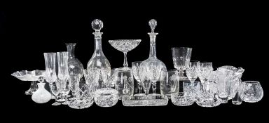 COLLECTION OF MIXED GLASSWARE, including Victorian bucket bowl rummer, 16cms, modern cut wine and