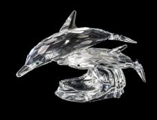 SWAROVSKI CRYSTAL ANNUAL EDITION 1990, 'Lead Me - The Dolphins', with certificate of authenticity,