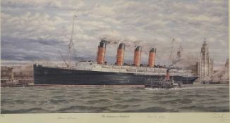 SIMON W. FISHER (British, late 20th century) limited edition (688/850) colour print - 'The Lusitania