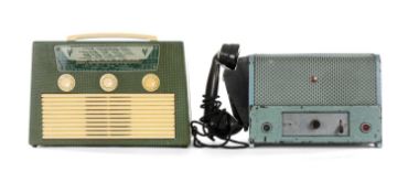 VIDOR 'MARQUISA' CN431 PORTABLE VALVE RADIO, 37cms (w); and vintage Pi radio telephone, c. 1950s/